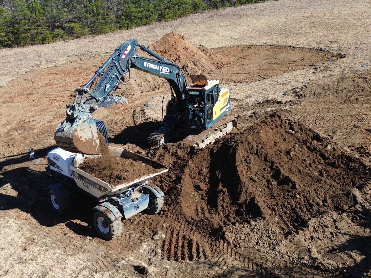 Aerial view of a BB's job site