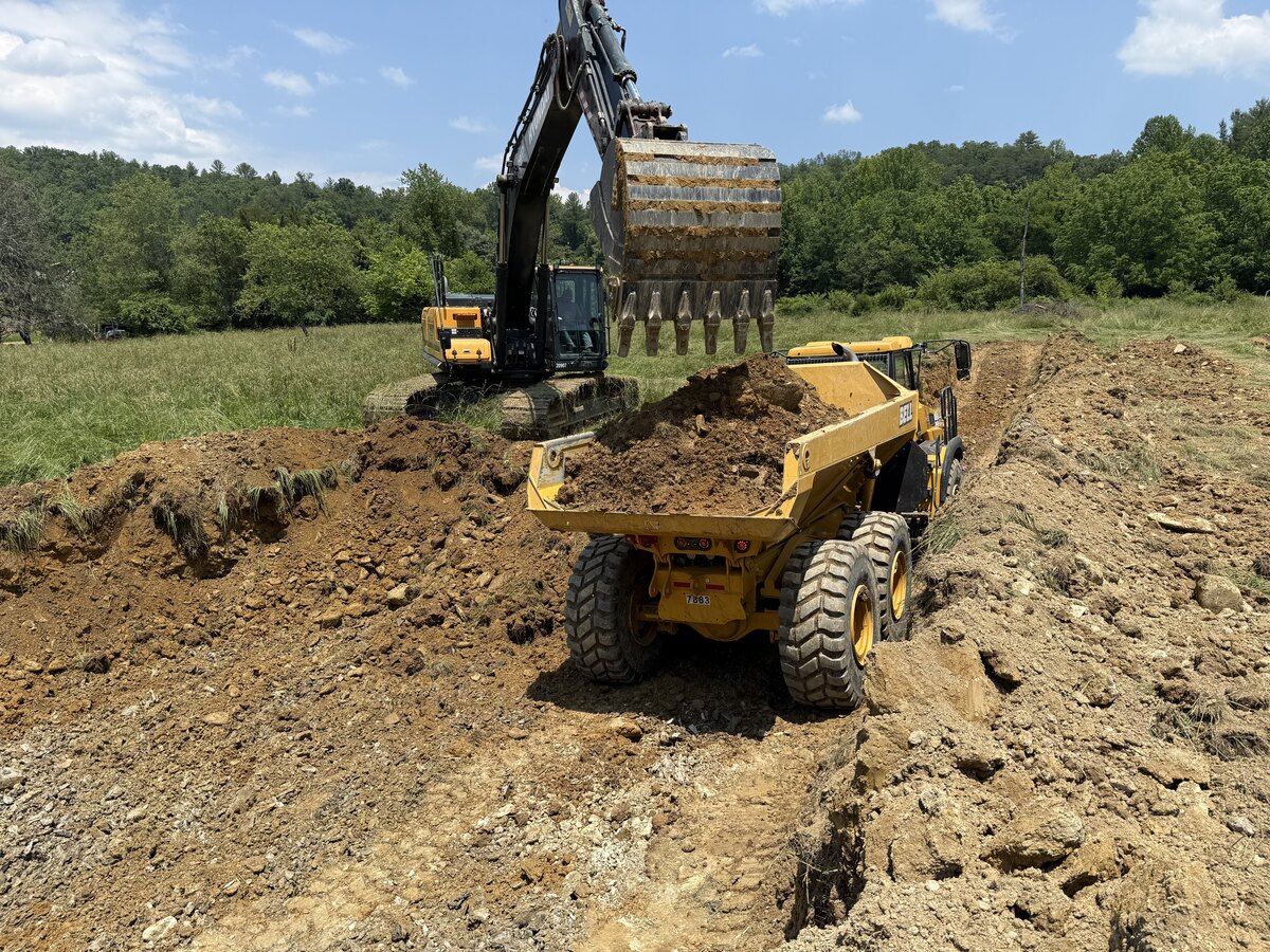 Dozer grading a site